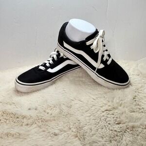 Vans Ward Low Top Sneakers Black Canvas‎ Women's Size 6 Casual Skate Shoes
